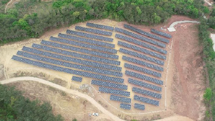 영덕 준태양광 왕징 4호 태양광발전소(1MW) (육상 태양광) - 솔라플레이 시공실적